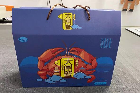 南京纸箱厂设计生产阳澄湖大闸蟹彩色包装纸盒(图1)
