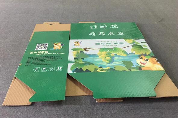南京包装纸箱厂为金牛湖葡萄庄园设计水果彩箱(图1)